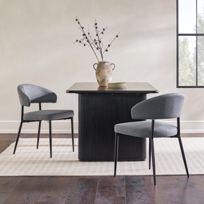 Set of 2 Modern Curved Back Upholstered Dining Chair - Saracina Home