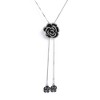 SOHI Women's silver Rose Lariat Necklace - 4 of 4