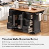 Bella Depot 56" Rolling Kitchen Cart on 4 Wheels with 6 Deep Drawers, Kitchen Island with Rubber Wood Drop Leaf - 4 of 4