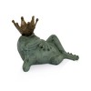SPI Home Lazy Frog Prince Bird Feeder – 11.5-Inch Cast Aluminum Garden Decor with Regal Frog Design and Feeding Bowl - 2 of 4