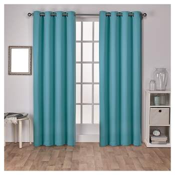 Set of 2 Sateen Twill Weave Insulated Blackout Grommet Top Window Curtain Panels - Exclusive Home