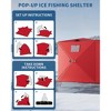 Pop-up Ice Fishing Tent, Hub-Style Insulated Portable Ice Fishing Shelter with Carrying Bag, Zippered Door, Wind Rope & Anchors - 2 of 4