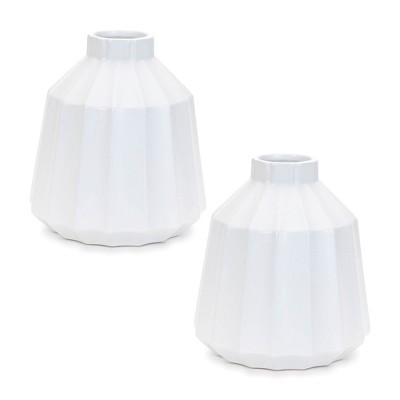 Ribbed Ceramic Vase (Set of 2)