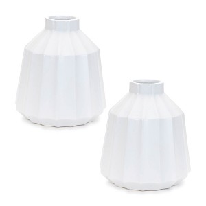 Ribbed Ceramic Vase (Set of 2) - 1 of 3