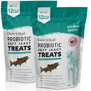 Chew + Heal Wild-Caught Alaskan Salmon Probiotic Soft Jerky Treats for Dogs, Natural Source of EPA & DHA, Promotes Intestinal Well-Being - 12oz - 1 of 4