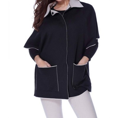 Women's Zip Up & Buttons Pullover W/ Pockets - ANGEL