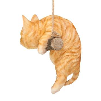 Design Toscano Orange Tabby Kitty On A Perch Hanging Cat Sculpture - Multicolored