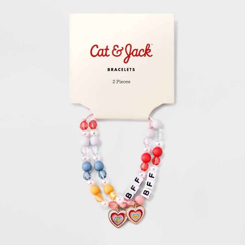 Girls&#39; 2pk Heart BFF Friendship Bracelet Set - Cat &#38; Jack&#8482;, 3 of 7