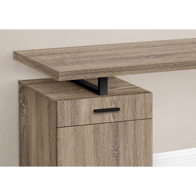 Modern Black and Brown Wood Home Office Desk with Drawer