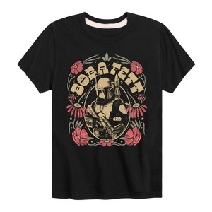 Boys' - Star Wars - Boba Fett Boho Flowers Short Sleeve Graphic T-Shirt - 1 of 4