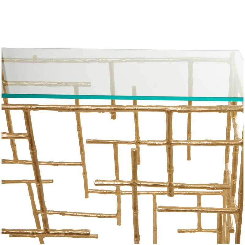 Contemporary Aluminum Console Table Gold - Olivia &#38; May, 4 of 7