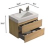NicBex 29.9" Bathroom Vanity with Sink, One-piece Wall Mounted Vanity, Bathroom Cabinet Storage with 2 Spacious Drawers for Bathroom - 3 of 4