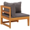 vidaXL Corner Sofa with Dark Gray Cushions Solid Acacia Wood - 3 of 4