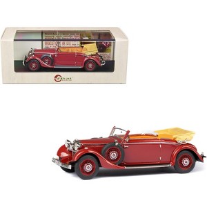 1933-37 Mercedes-Benz 290 W18 Lang Cabriolet B Maroon Limited Edition to 250 pieces Worldwide 1/43 Model Car by Esval Models - 1 of 4