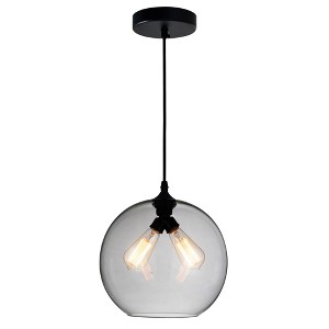 CWI Lighting Glass 2 Light Down Mini Pendant With Smoke Finish - 1 of 2
