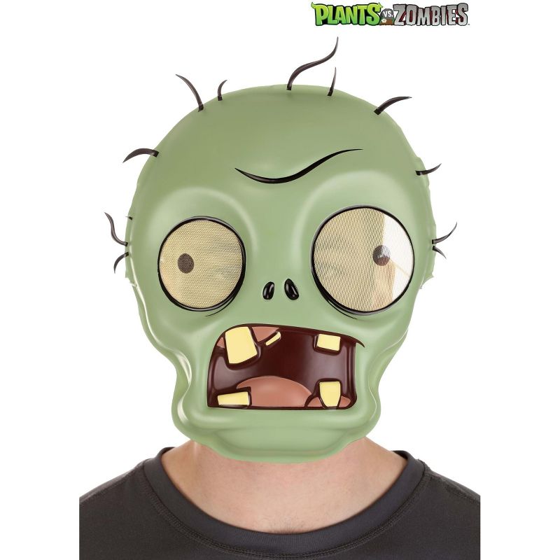 HalloweenCostumes.com One Size Fits Most   Plants vs Zombies Zombie Mask, Yellow/Green/Black, 2 of 4