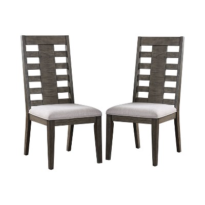 Set of 2 Henry Cushioned Wood Dining Side Chair Gray - HOMES: Inside + Out