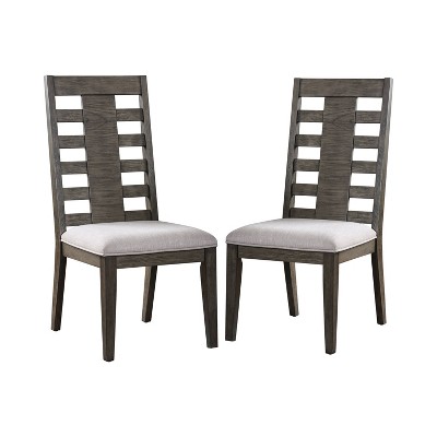 Set of 2 Henry Cushioned Wood Dining Side Chair Gray - HOMES: Inside + Out