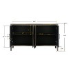 60" Modern Farmhouse 4-Door Accent Cabinet, Wood Sideboard Buffet Console Table with Adjustable Shelf for Kitchen, Dining Room, Entryway - 3 of 4