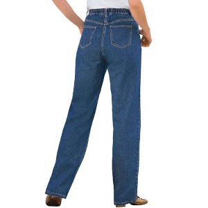 Woman Within Plus Size Tall Perfect Cotton Back Elastic Denim Jean - 1 of 4