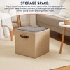 Ornavo Home 6 Pack Jute Fabric Storage Cube Bin with Faux Leather Handles - 4 of 4
