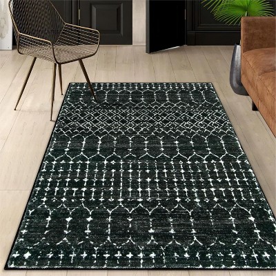 Lahome Moroccan Geometric Area Rug– Washable Non-Slip Low-Pile Carpet for Living Room, Bedroom,Office,Kitchen,Nursery,or Dining Room