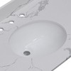 ChicFurnit Bathroom Sinks Vessel Sink Round Sink Vanity Sink Art Basin Undermount Bathroom Sink for Bathroom, White, 19"*16"*8" - 4 of 4