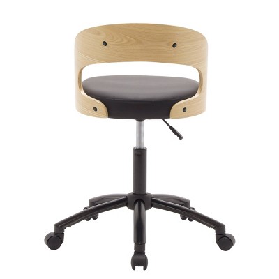 Ashwood Black Swivel Task Chair with Soft Vinyl Back