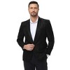 Clearlove Tuxedo Jacket for Men One Button Blazer Floral Shawl Lapel Suit Jacket Paisley Slim Fit Blazers,Black,XXL - 3 of 4