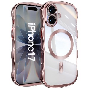HTUTWOO for iPhone 17 Case, Wave Frame Magnetic Phone Case, Compatible with Magsafe, Soft Electroplated Protective Cover for iPhone 17 - 1 of 4