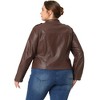 Agnes Orinda Women's Plus Size PU Motorcycle Zipper Pocket Faux Jackets - 4 of 4