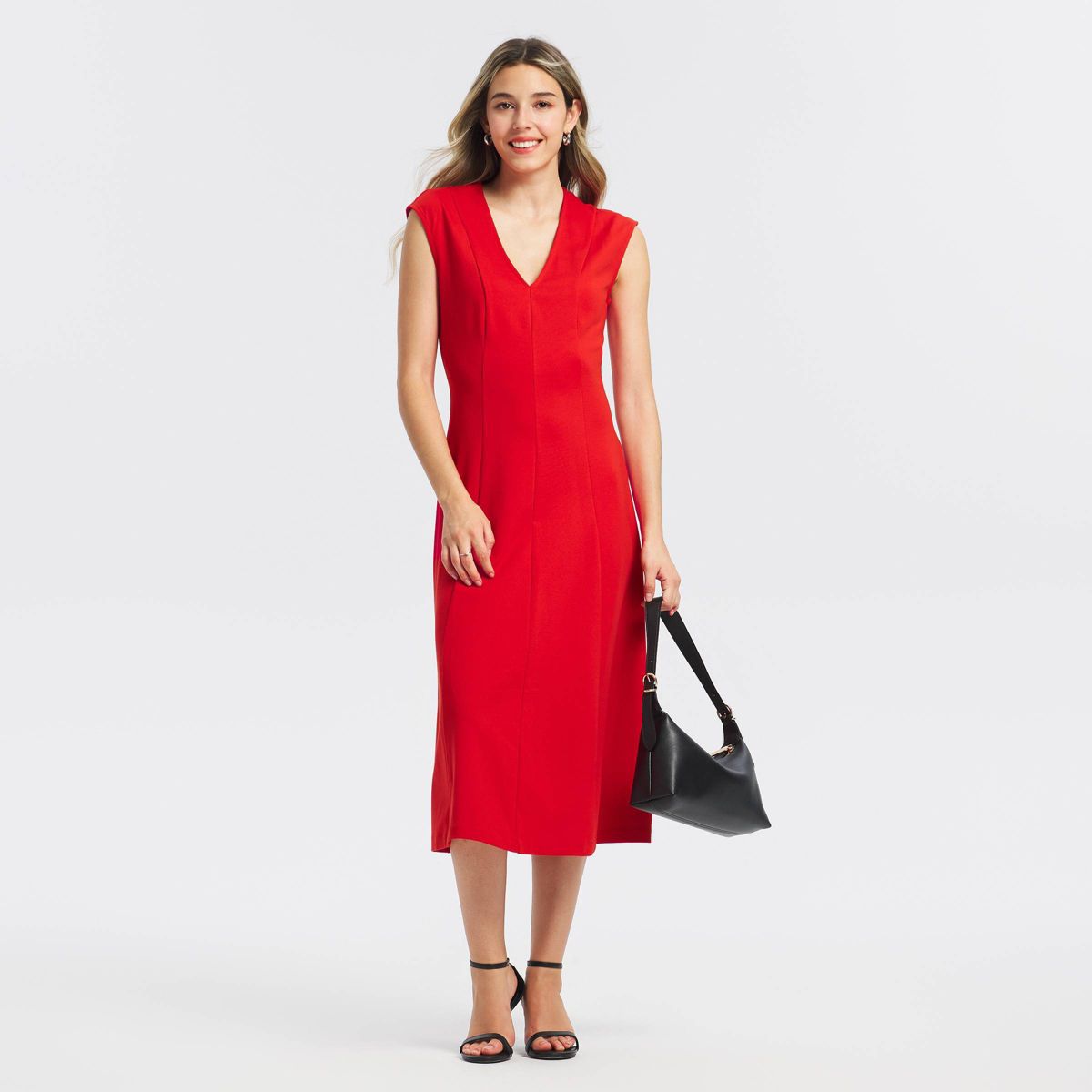Women's Ponte V-Neck Midi Dress - A New Day™ - thumbnail 8