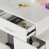 FONTOI 41.7"W Adjustable Makeup Vanity Table with 5 Drawers Sliding Mirror and Stool for Bedroom Dressing Room, White, 41.7"*15.75"*53.15" - 4 of 4