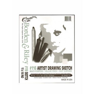 Borden & Riley 11" x 14" Drawing Sketch Pad 40 Sheets/Pad (62581) - 1 of 1