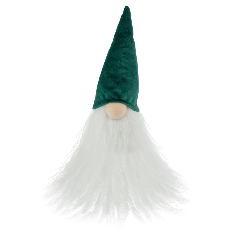 Northlight 8" Dark Green and White Gnome Tabletop Christmas Decoration, 1 of 5