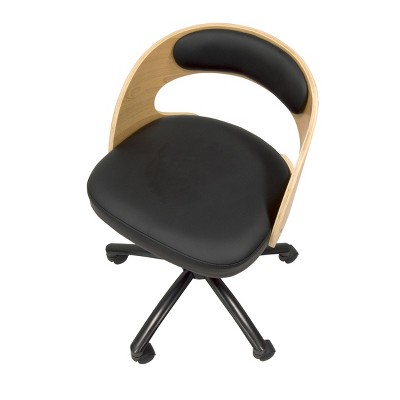 Ashwood Black Swivel Task Chair with Soft Vinyl Back