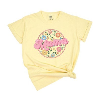 Simply Sage Market Women's Mama Flowers Circle Short Sleeve Garment Dyed Tee