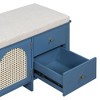 GlasFlength Ottomans and Benches with Drawers and Hidden Storage for Living Room, Entryway, And Hallway, Blue, 43.5"*15.4"*20.4" - 4 of 4