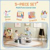Whisen 5-Piece Kids & Toddler Table and Chairs Set with Storage, Space-Saving Toddler Furniture - Gray - 4 of 4