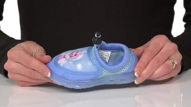 Disney Frozen Water Shoes for Girls -Pool Kids Aqua- Anna Elsa Sandals Princess Bungee Waterproof Beach Slides Slip-on Quick Dry(Toddler/Little Kid), 2 of 13, play video