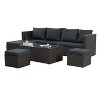 Patio Furniture, Outdoor Furniture, Seasonal PE Wicker Furniture,7 PCS Set Wicker Furniture with Lounger Sofa - 2 of 4