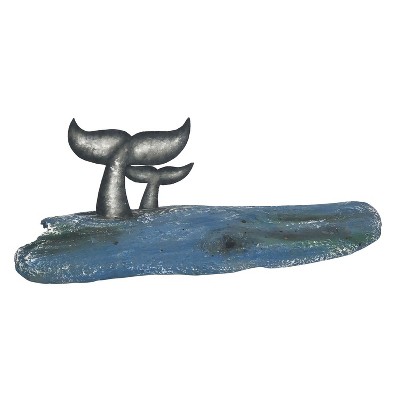 Beachcombers Driftwood Double Whale Tail Table Decor Decoration Accent Wood Home Decor Ocean Sea Life Nautical Coastal 12 x 4 x 5.5