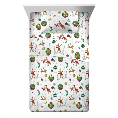 Twin The Grinch Flannel Sheet