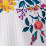 white blooming embroidery