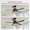 Ludomide 52" Farmhouse Ceiling Fan with Lights and Remote Control for Living, Dining, Bedroom- Walnut/Brown - 4 of 4