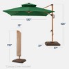 Best Choice Products 10ft Square Woodgrain Pattern 2-Tier Outdoor Solar LED Cantilever Umbrella w/ Base - 2 of 4