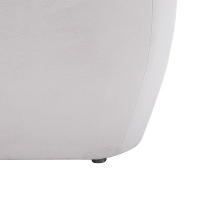 Whitley Greige Velvet Rectangular Ottoman