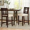 Velvet Upholstered Counter Stools Set Of 2,Living Room Chairs With Wooden Lattice Backgrounds Footrest,Armless Kitchen Chairs-Cuddlewood - 3 of 4
