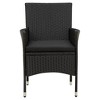 vidaXL Garden Chair Set of 4 Black Poly rattan Medium Durable - 3 of 4