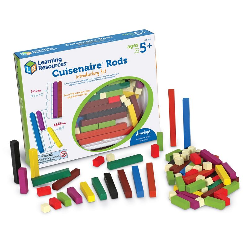 Learning Resources Cuisenaire Rods Intro Wd Set with 74 Rods, 1 of 5